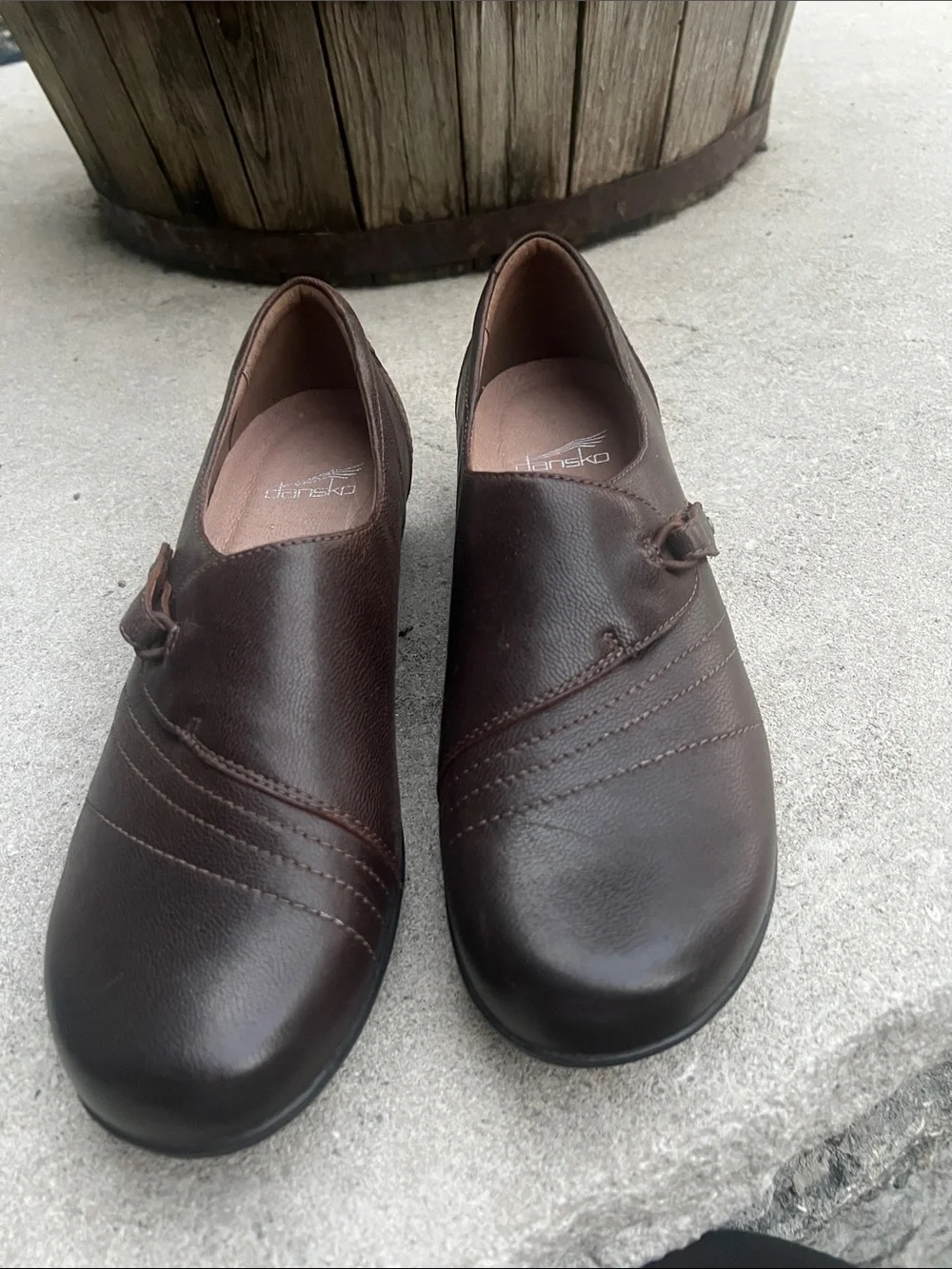 Dansko Franny Leather Comfort Loafers Chocolate Brown Women’s Size 9.5-10 (EU